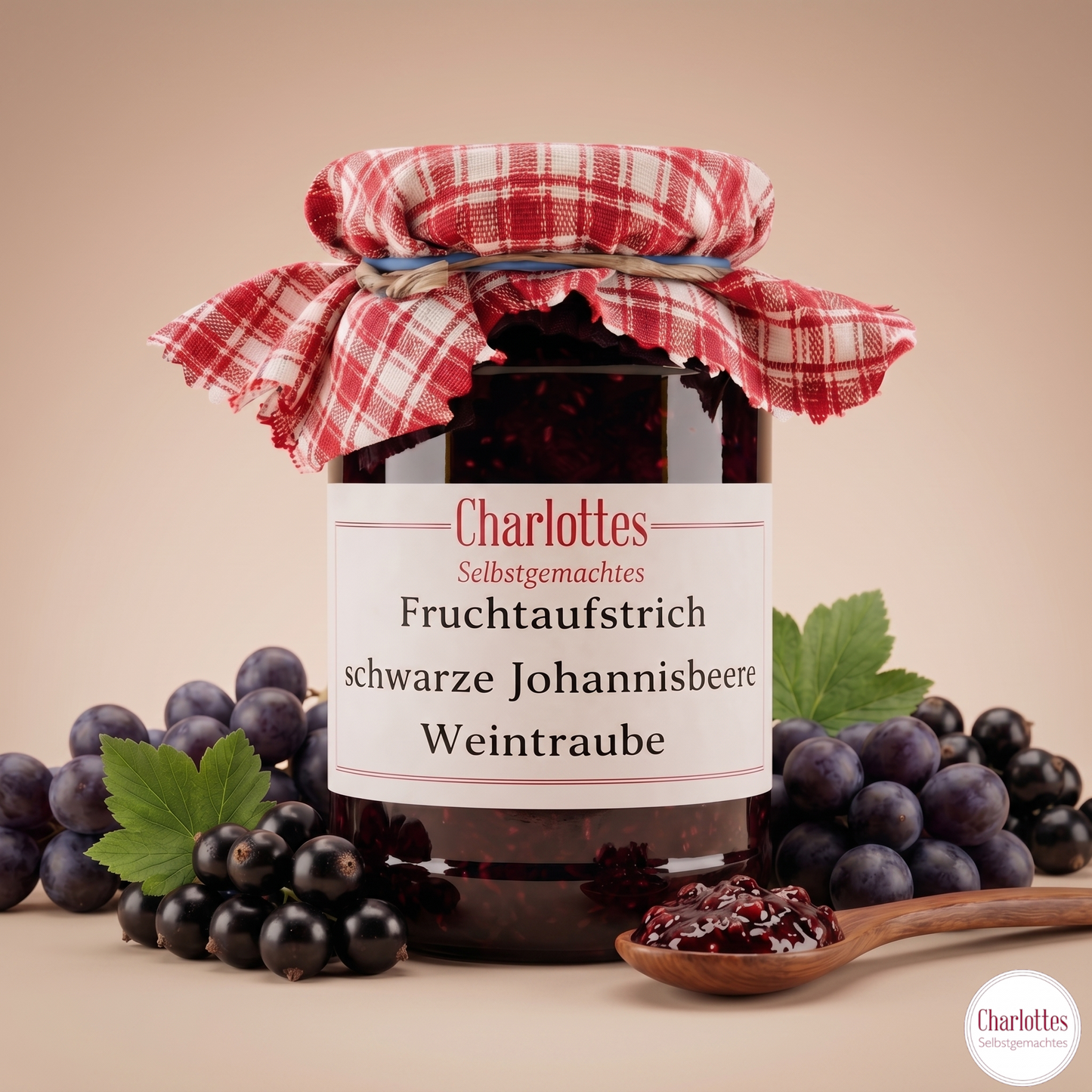 Fruchtaufstrich Schwarze Johannisbeere Weintraube